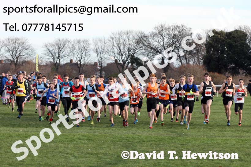Boys under-15 North Eastern Cross Country, Redcar. Photo:  David T. Hewitson/Sports for All Pics